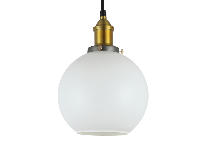 ES019 Vintage Cafe Lighting White Glass Globe Pendant Light